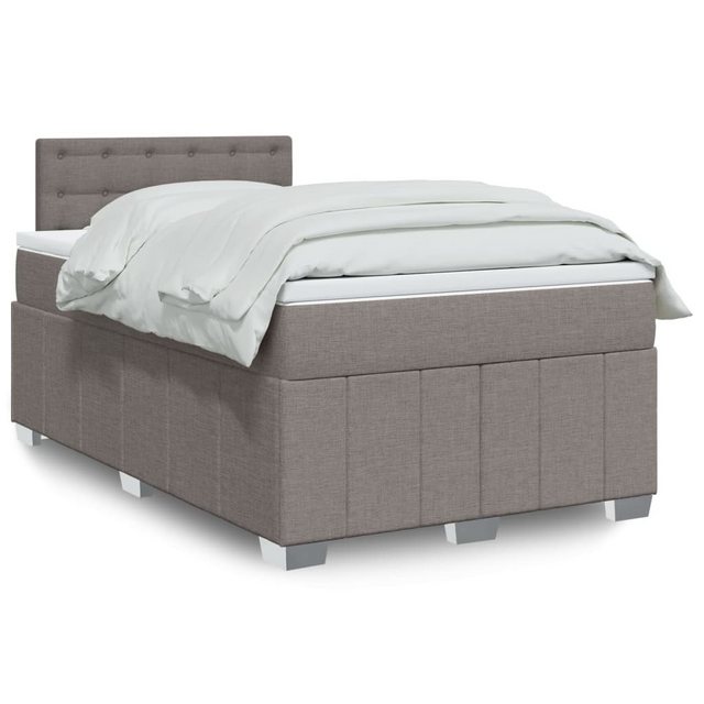 vidaXL Boxspringbett, Boxspringbett mit Matratze Taupe 120x200 cm Stoff günstig online kaufen