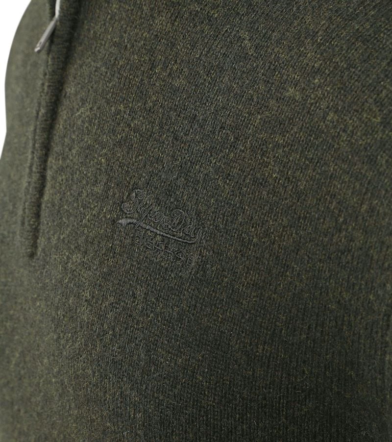 Superdry Essential Half Zip Wool Mix Pullover Dunkelgrün - Größe XL günstig online kaufen