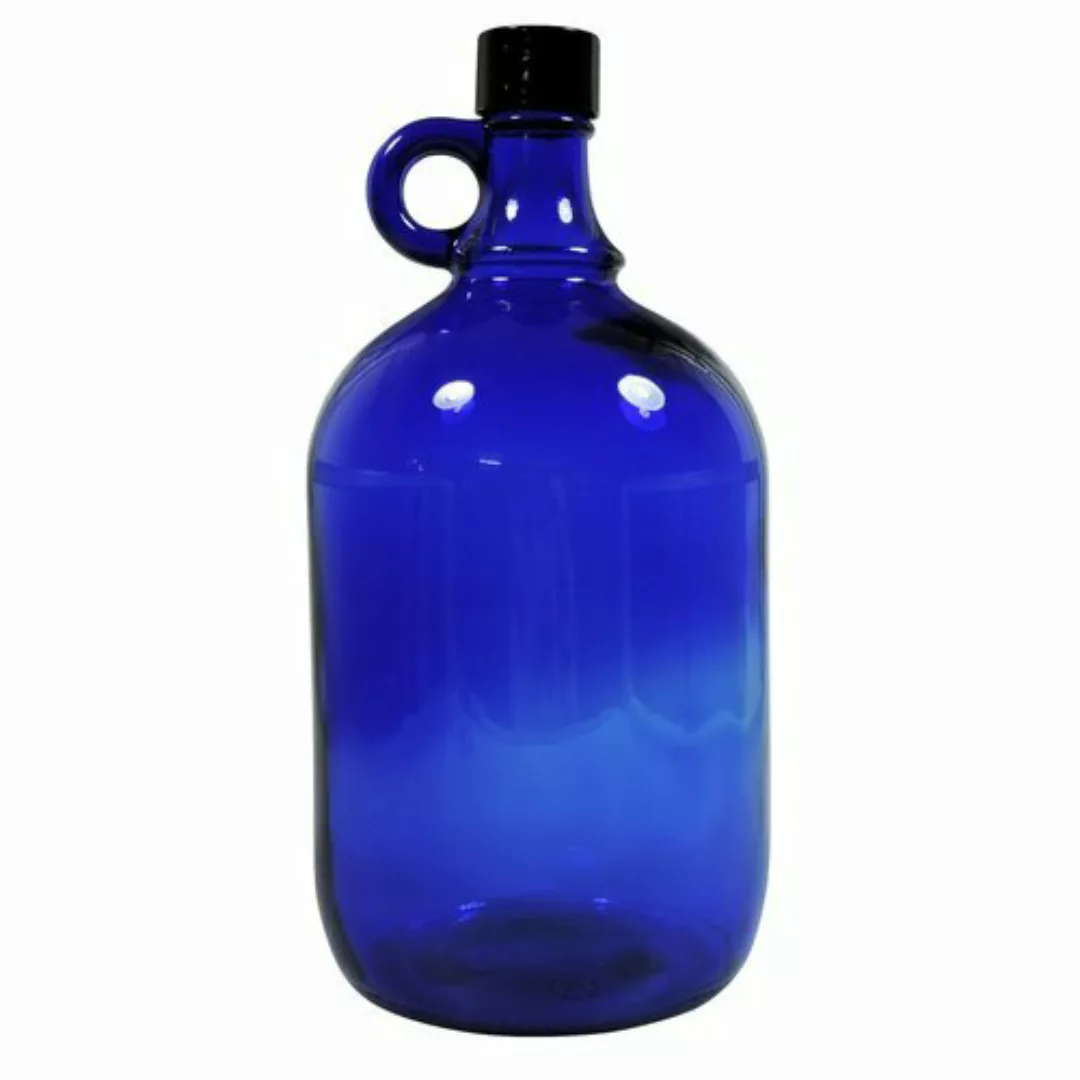 Große Blaue Gallone 2 Liter Glasflasche / Wasserflasche Mit Deckel günstig online kaufen