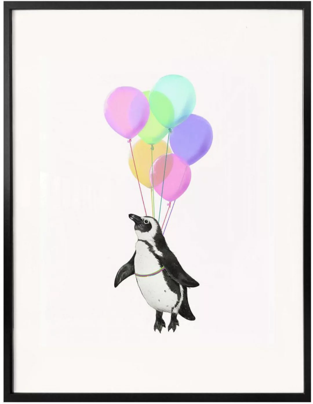 Wall-Art Poster "Pinguin Luftballon", Tiere, (1 St.), Poster ohne Bilderrah günstig online kaufen