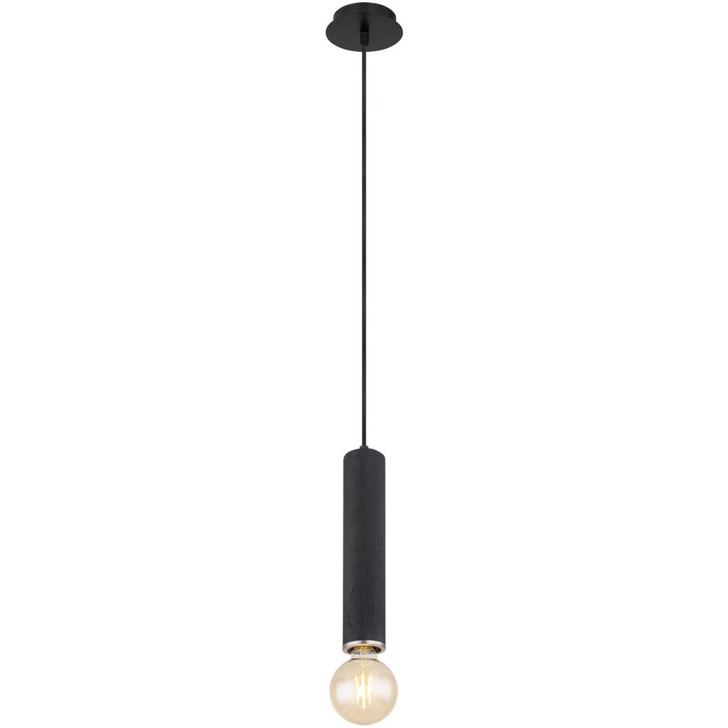 GLOBO Pendelleuchte MARION 15499H mattschwarz schwarz nickel matt Holz Meta günstig online kaufen