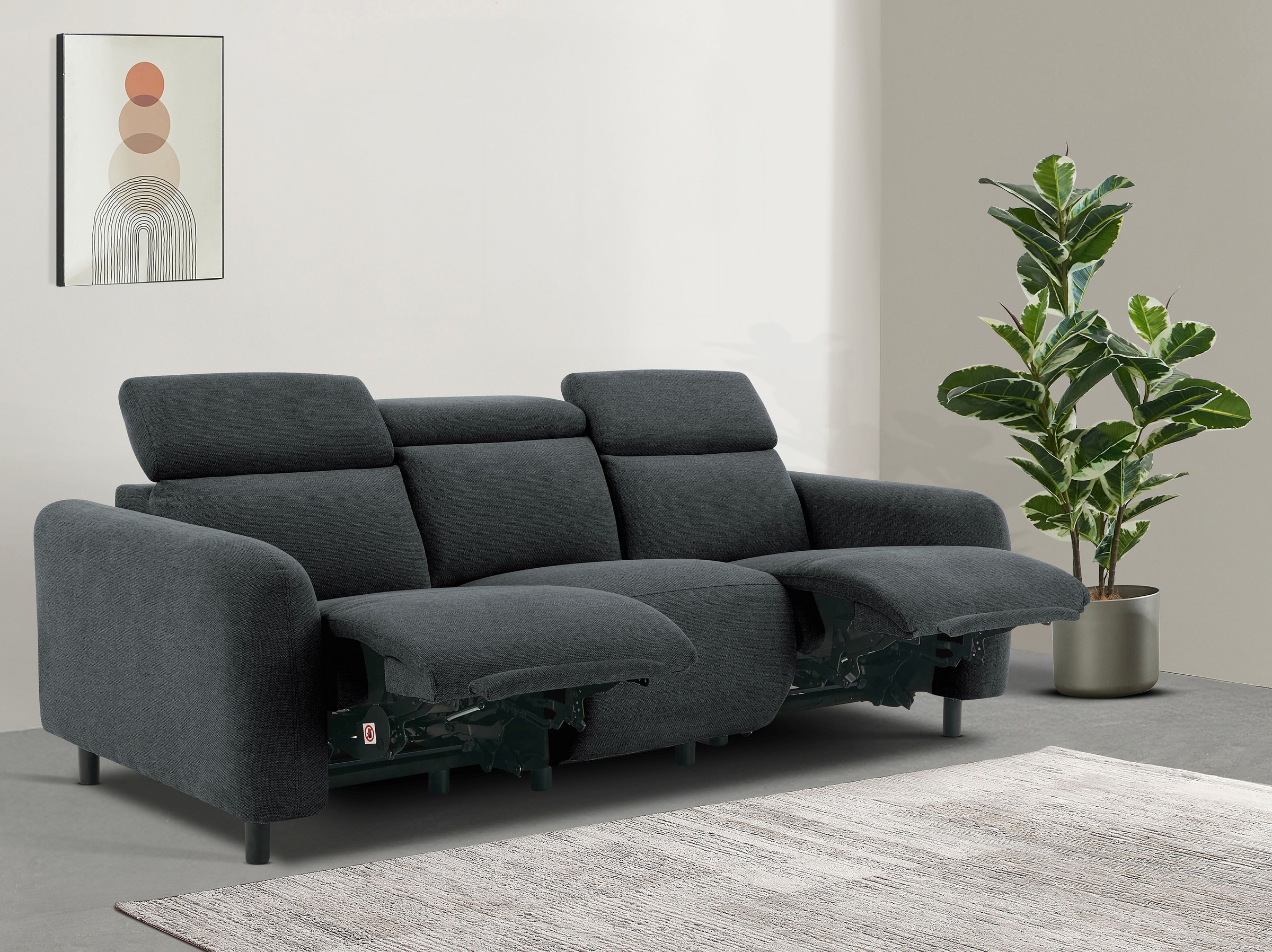 Home affaire 3-Sitzer "SKAANE Struktur-Sofa, 229 cm, manuelle-u. elektrisch günstig online kaufen