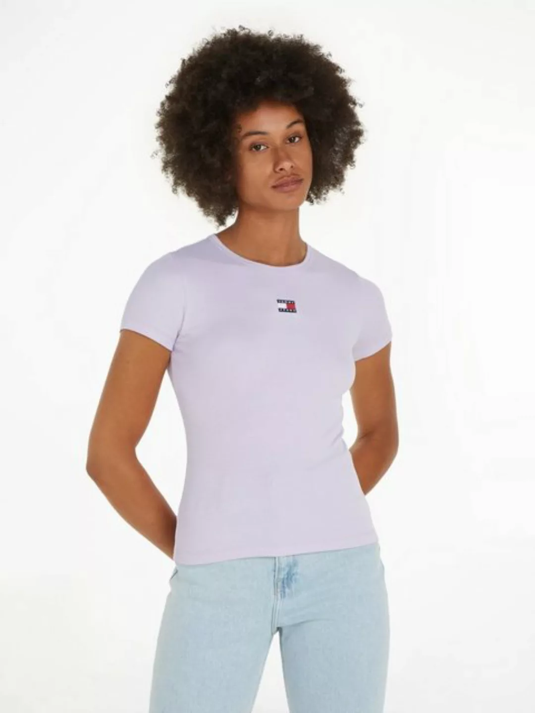 Tommy Jeans T-Shirt TJW SLIM BADGE RIB TEE in Rippoptik günstig online kaufen