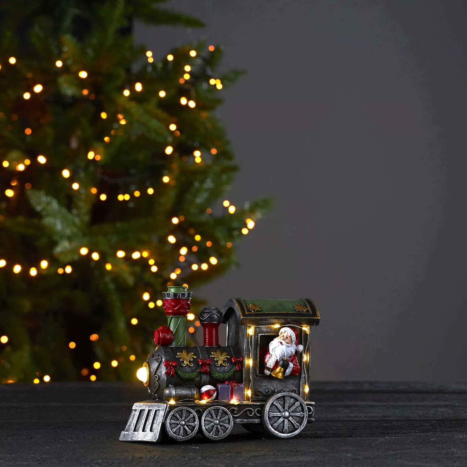 LED-Dekoleuchte Loke, Weihnachtsmann im Zug günstig online kaufen
