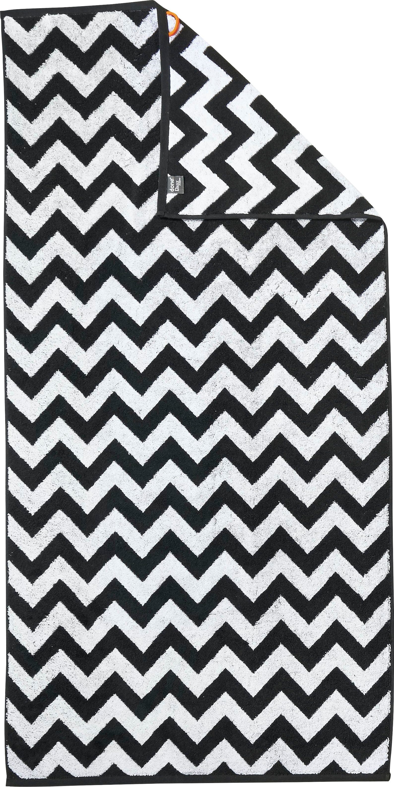done.® Duschtuch Daily Shapes ZickZack, Jacquard-Walkfrottier günstig online kaufen