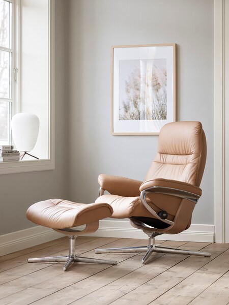 Stressless Fußhocker "Sunrise", mit Cross Base, Größe S, M & L, Holzakzent günstig online kaufen