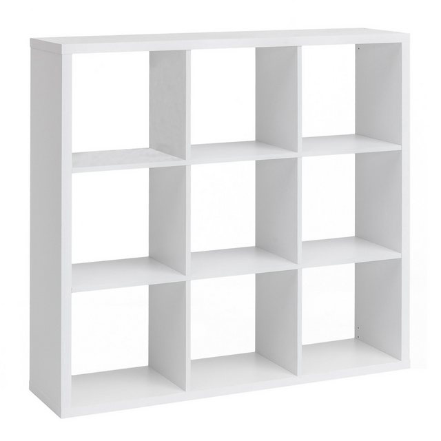 FINEBUY Bücherregal FB52460, Würfelregal 112x29x112 cm mit 9 Fächern Weiß, günstig online kaufen