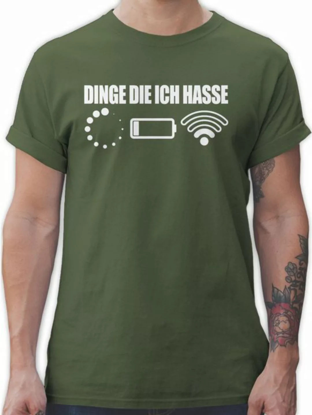 Shirtracer T-Shirt Dinge die ich hasse - weiß Nerd Geschenke günstig online kaufen