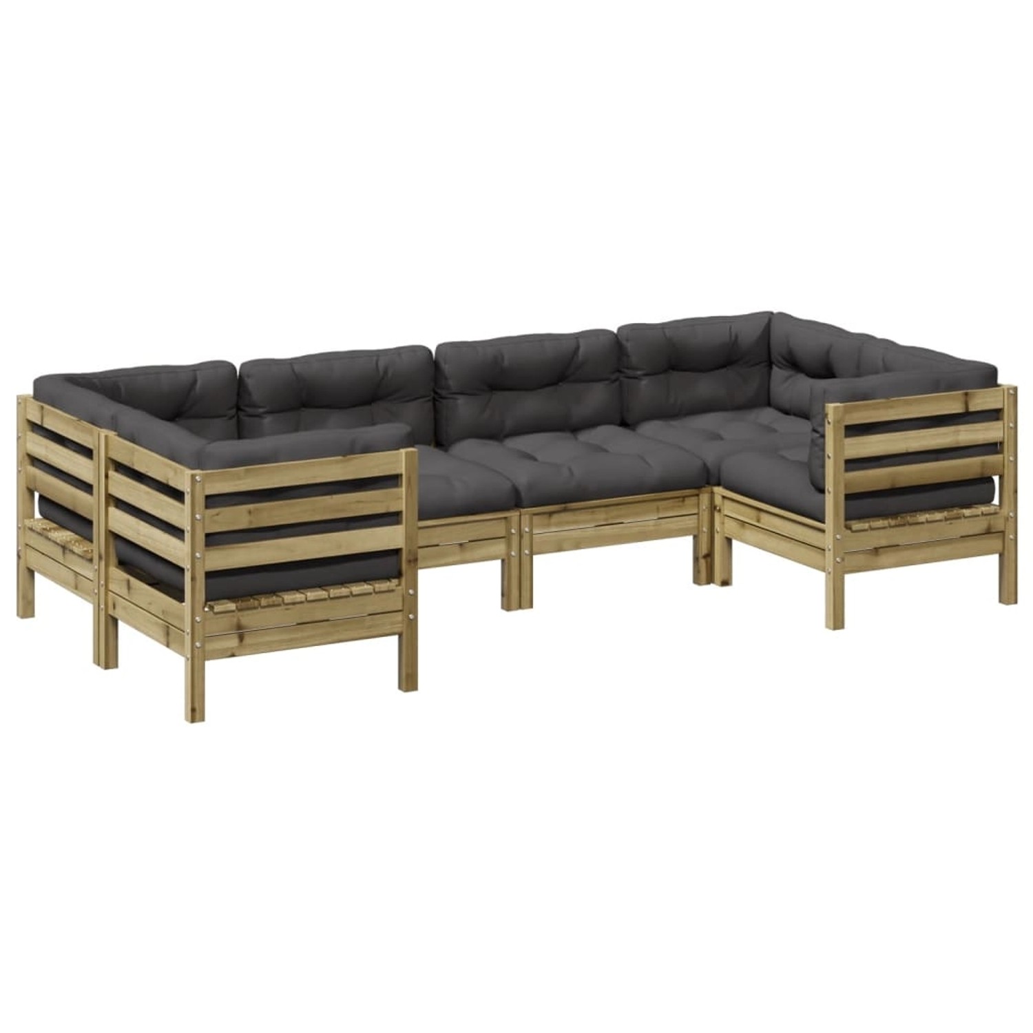 vidaXL 6-Tlg Garten-Sofagarnitur mit Kissen Kiefernholz Imprägniert 3299613 günstig online kaufen