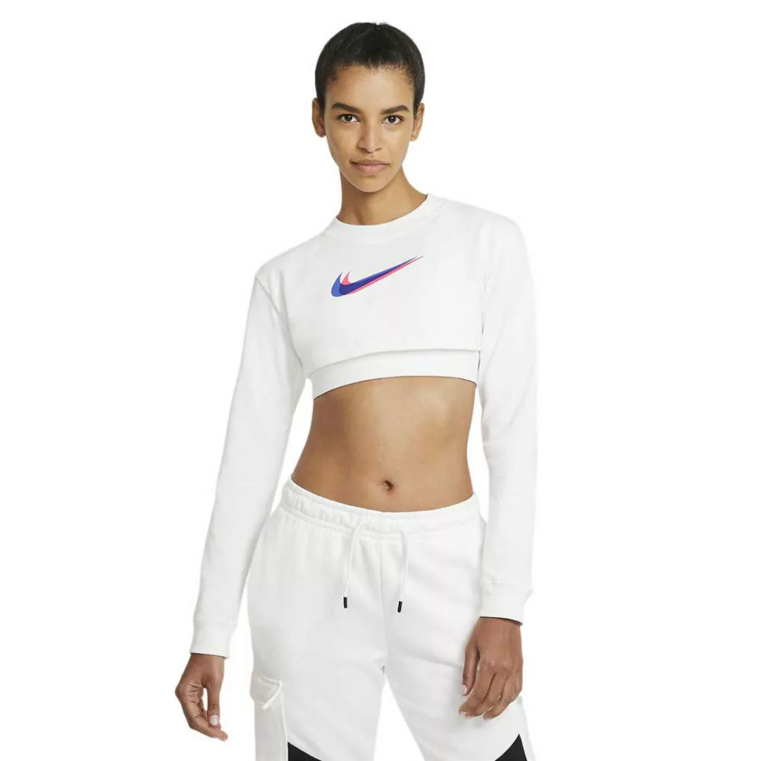 Nike Sportswear Crop Print Langarm-t-shirt XS White günstig online kaufen