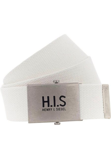 H.I.S Stoffgürtel Bandgürtel mit H.I.S Logo auf der Koppelschließe günstig online kaufen