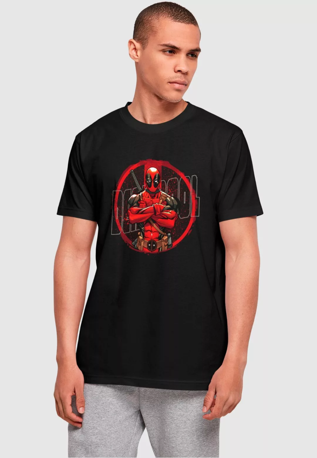 ABSOLUTE CULT T-Shirt "ABSOLUTE CULT Herren Deadpool - Splatter Posed Logo günstig online kaufen