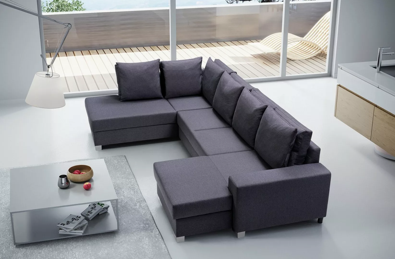 ALTDECOR Wohnlandschaft OXII, Couch mit Schlaffunktion, Wohnzimmer - Wohnla günstig online kaufen