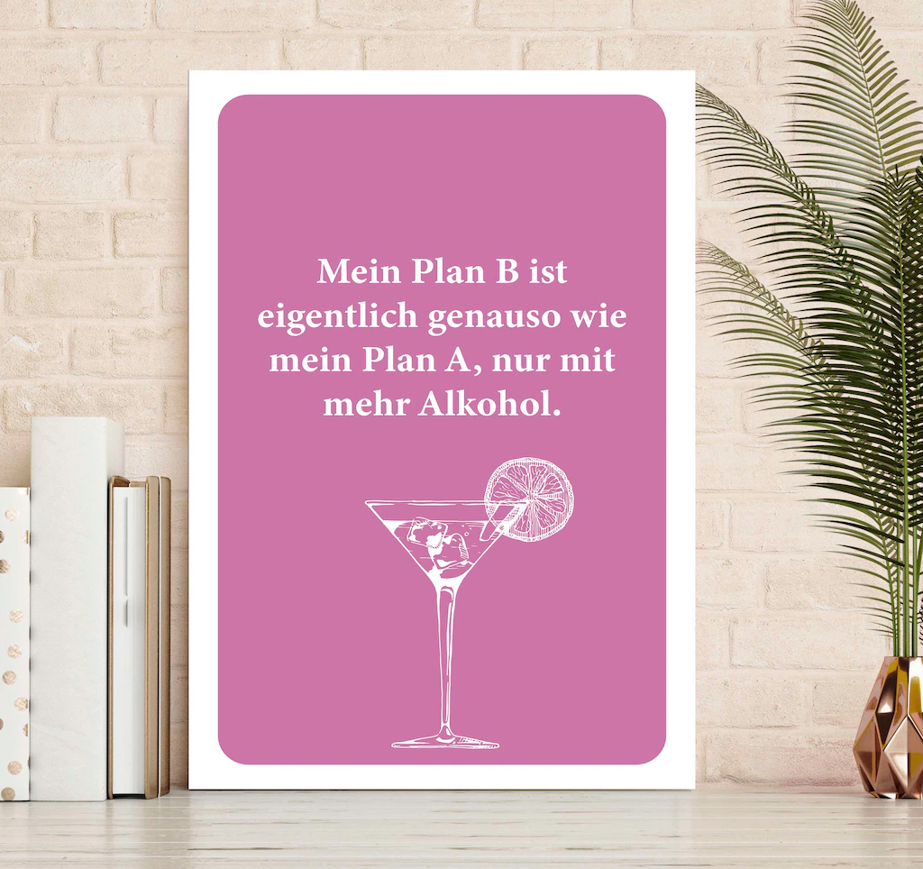 queence Metallbild "Plan B", Schriftzüge-Schriftzug-Getränke, (1 St.), Stah günstig online kaufen