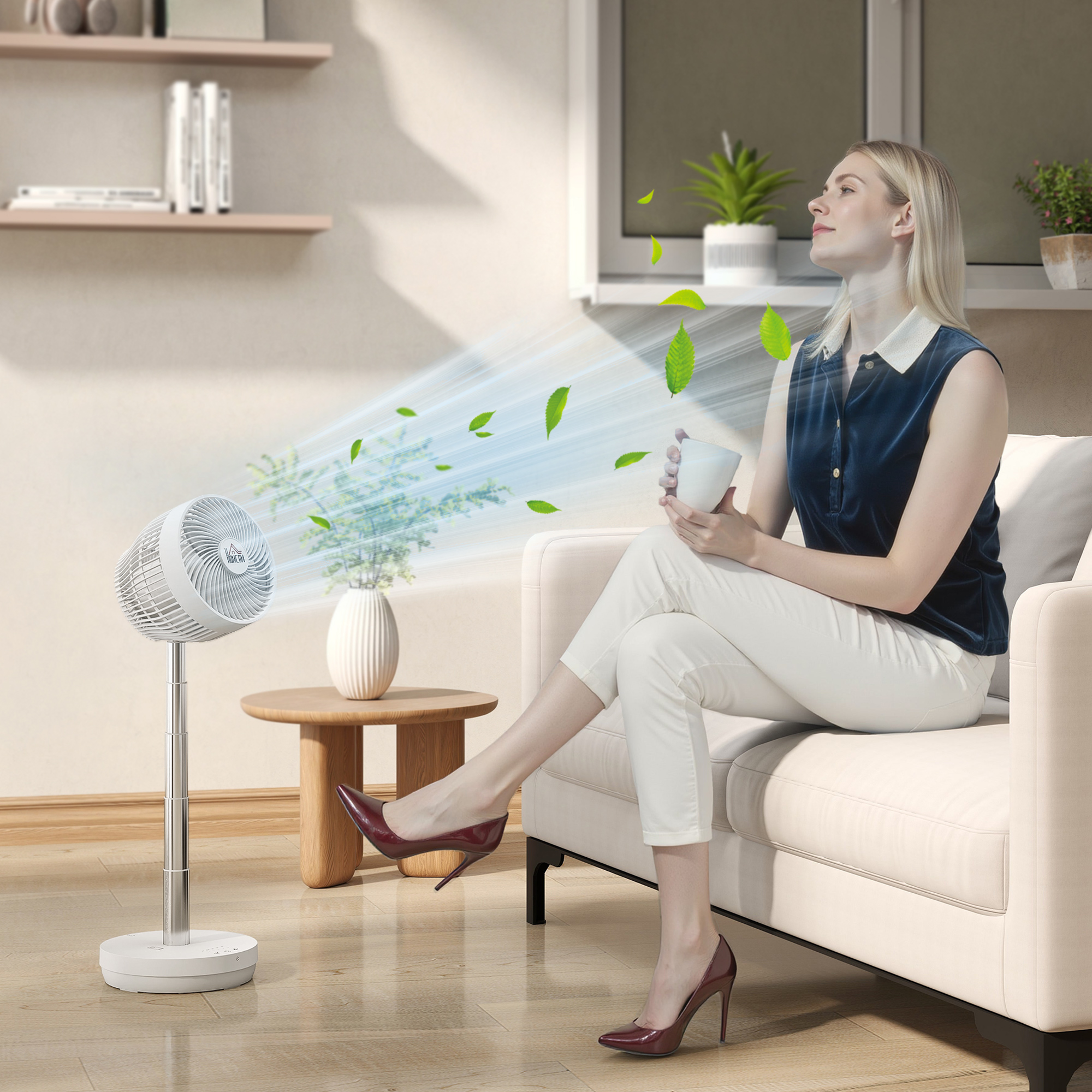 HOMCOM Schreibtischventilator mit Fernbedienung und wiederaufladbarer Batte günstig online kaufen