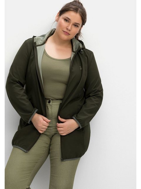 Sheego Softshelljacke "Große Größen", mit Kapuze, mit Kapuze und Kontrastde günstig online kaufen