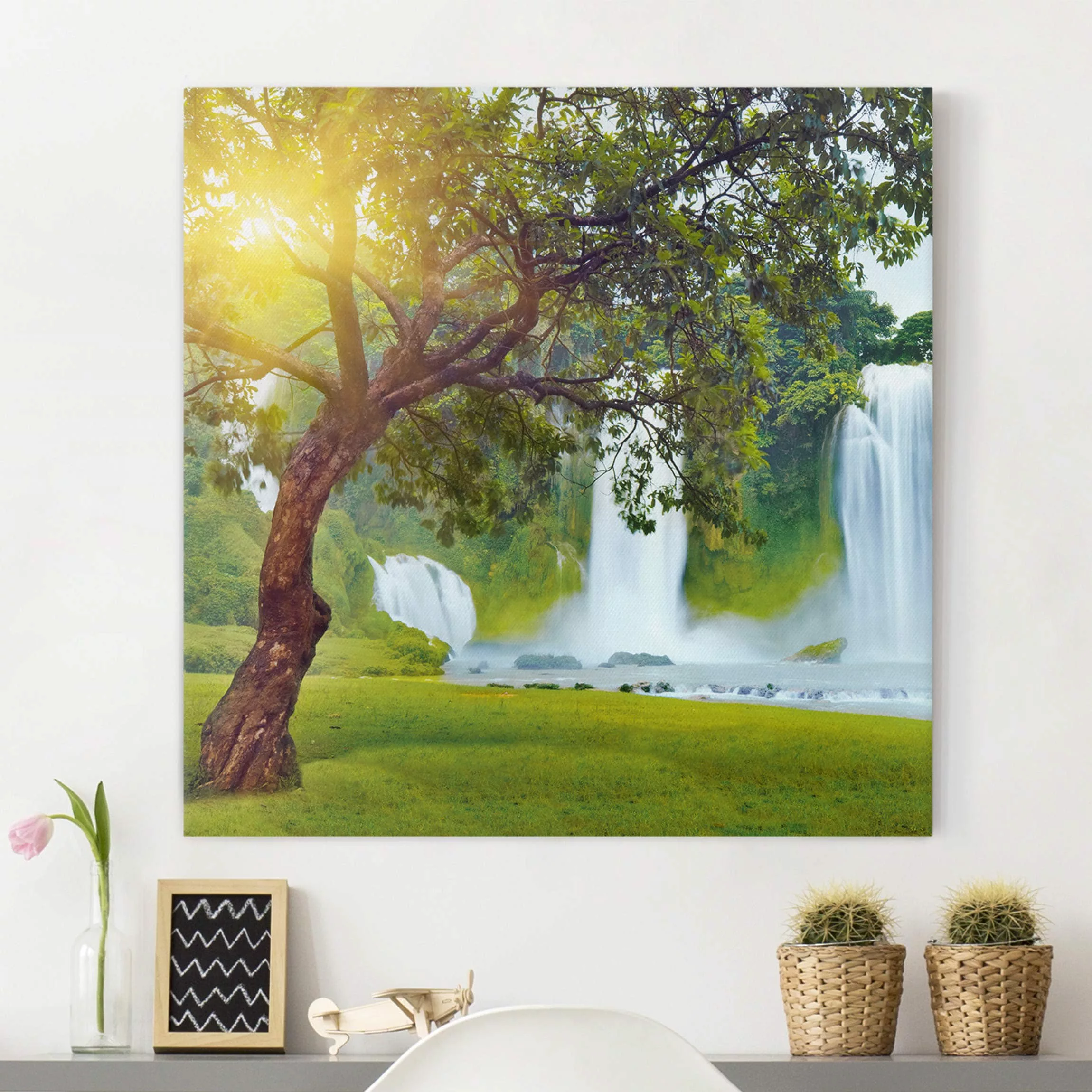 Leinwandbild Natur & Landschaft - Quadrat Paradise on Earth günstig online kaufen