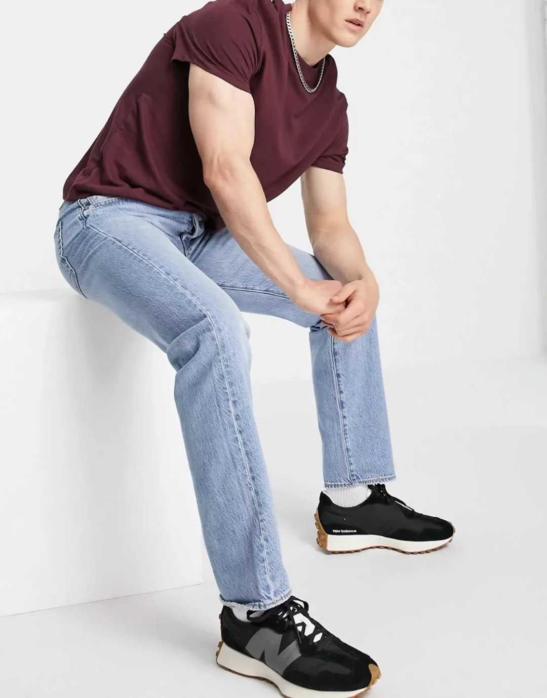 Levi's 501 – Original – Gerade geschnittene Jeans in hellblauer Waschung günstig online kaufen