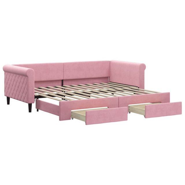 vidaXL Gästebett Gästebett Tagesbett Ausziehbar mit Schubladen Rosa 90x200 günstig online kaufen