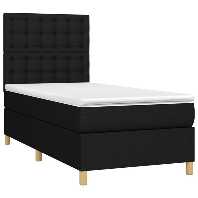 vidaXL Boxspringbett, Boxbett mit Matratze Schwarz 90x190 cm Stoff günstig online kaufen