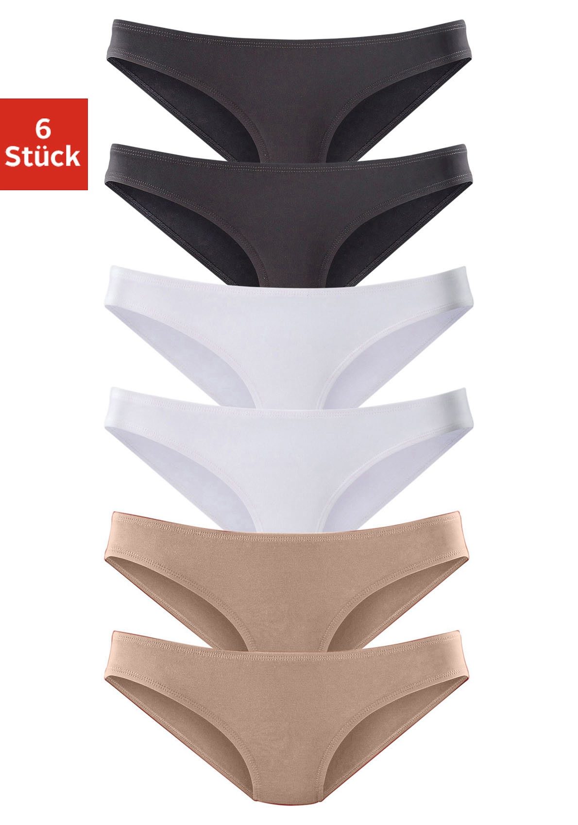 Vivance active Bikinislip, (6er-Pack), aus weicher Microfaser günstig online kaufen