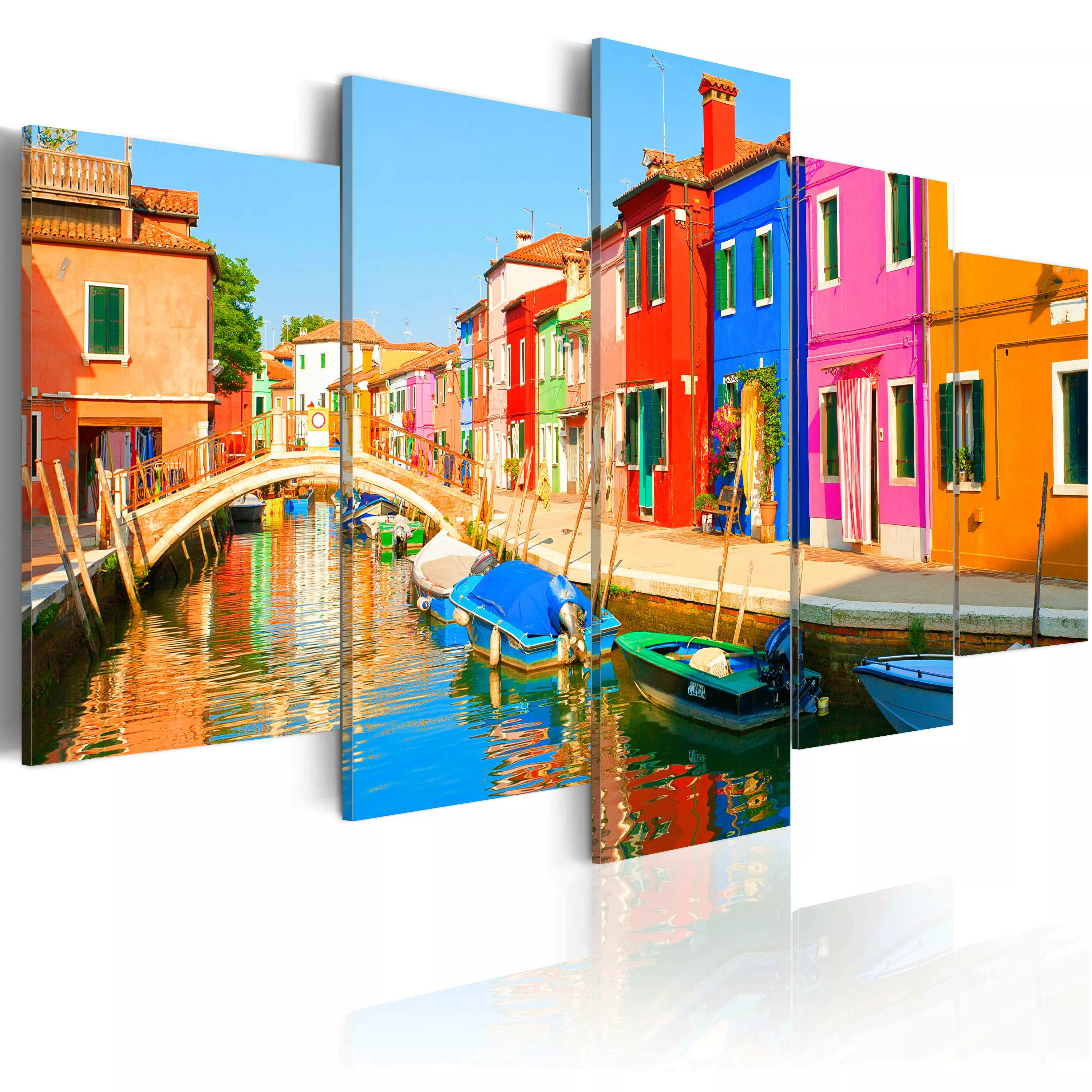 Wandbild - Waterfront In Rainbow Colors günstig online kaufen