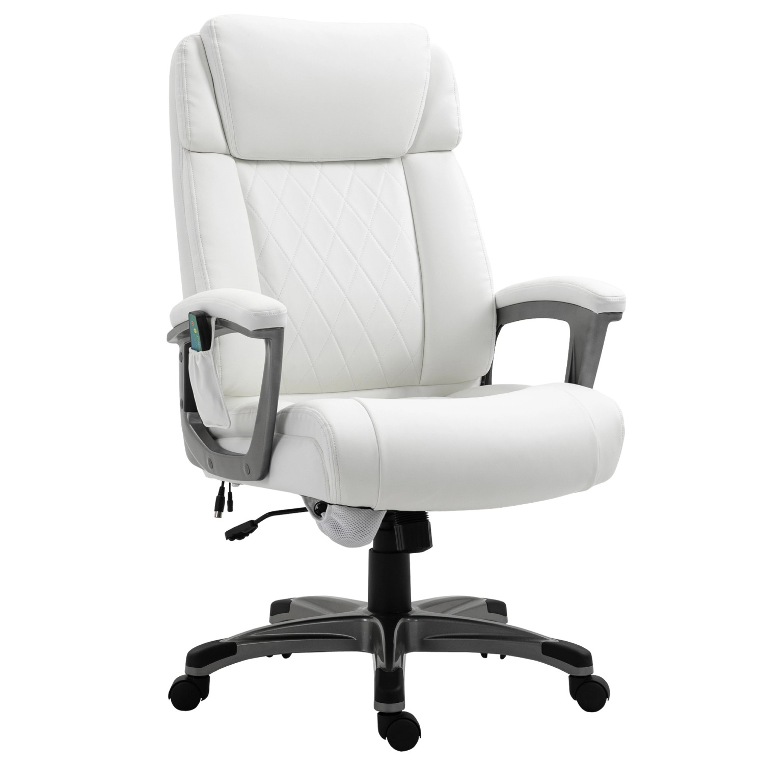 Vinsetto Massage-Bürostuhl Kunstleder Schaumstoff Weiß 70B x 76,5T x 124H c günstig online kaufen