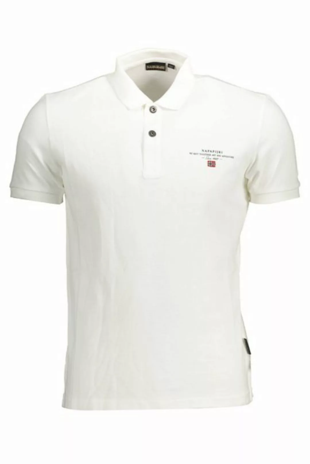 Napapijri Poloshirt Herren Kurzarm-Poloshirt Weiß mit Druck und günstig online kaufen