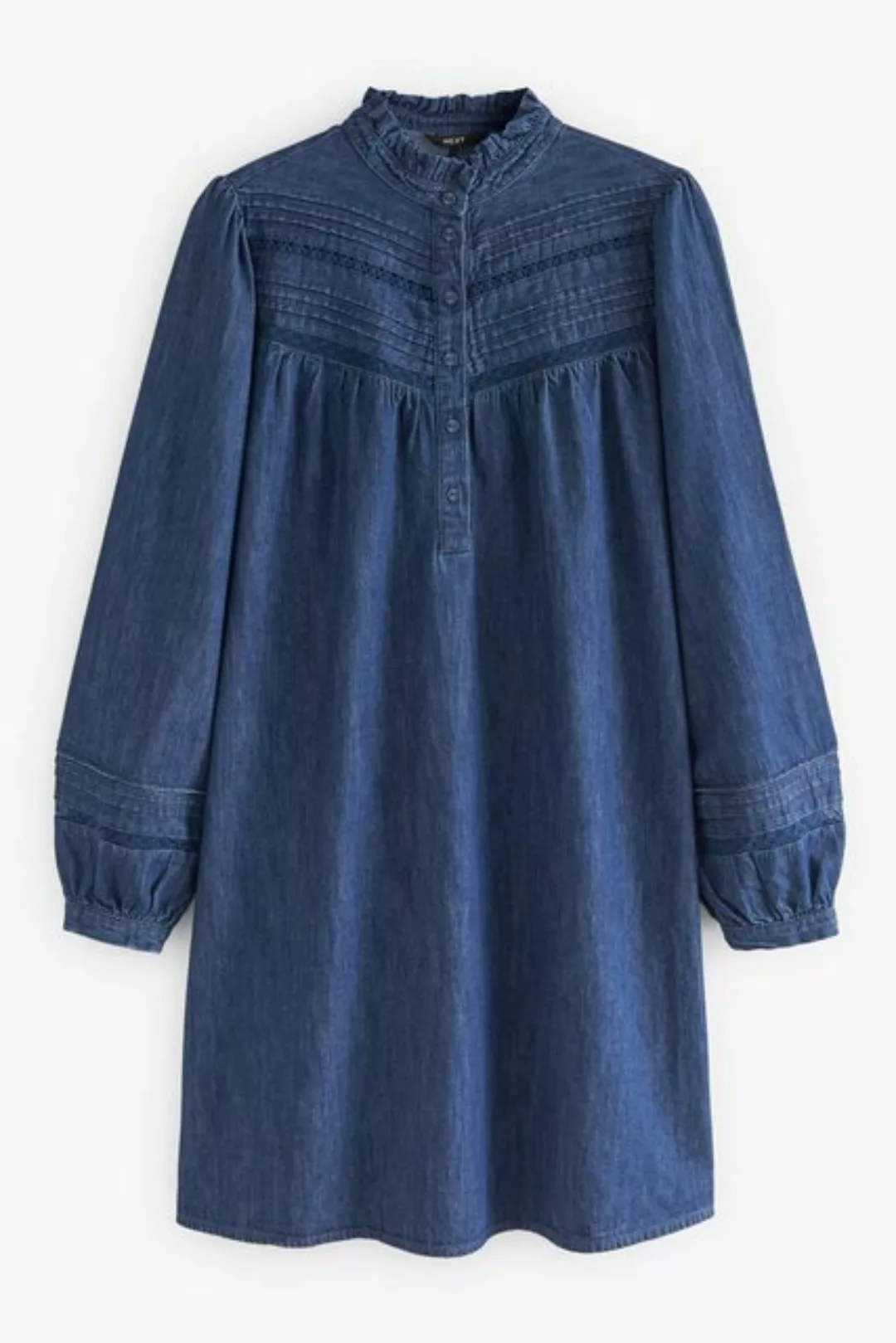 Next Jeanskleid Langärmeliges Jeanskleid mit Lochstickerei (1-tlg) günstig online kaufen