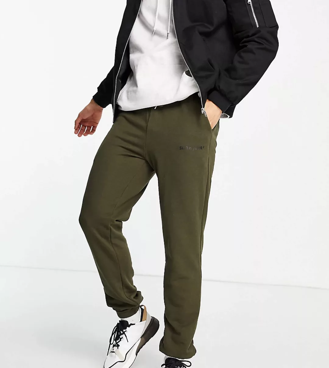 Sixth June – Essential – Jogginghose in Khaki – exklusiv bei ASOS-Grün günstig online kaufen