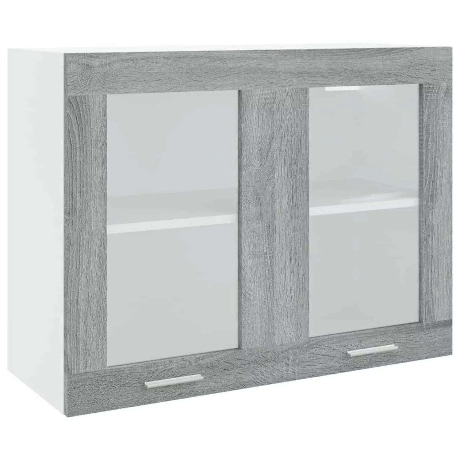 vidaXL Unterschrank Hängeschrank Glas Grau Sonoma 80x31x60 cm Holzwerkstoff günstig online kaufen