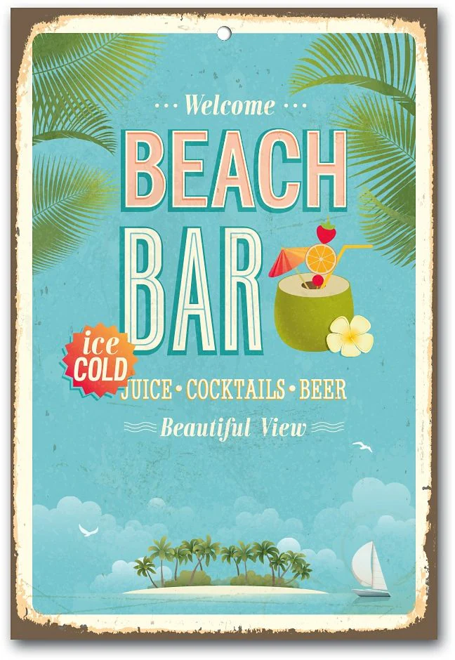 Home affaire Metallbild "Beach Bar" günstig online kaufen