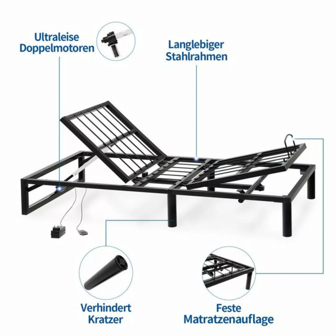 HOMALL Bettgestell Elektrisch verstellbarer Bettrahmenmit Fernbedienung sch günstig online kaufen