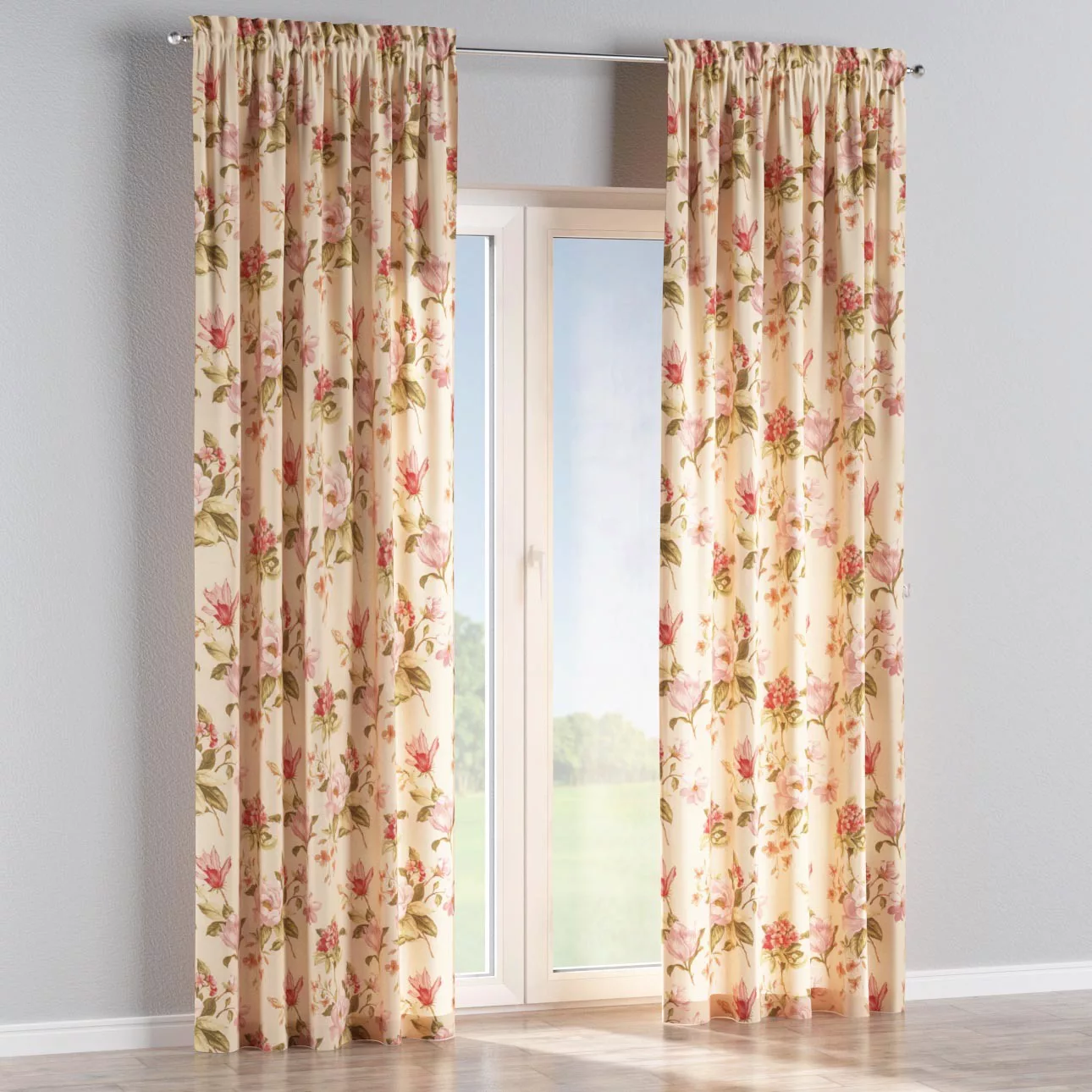 Vorhang mit Tunnel und Köpfchen, creme-rosa, Londres (143-87) günstig online kaufen