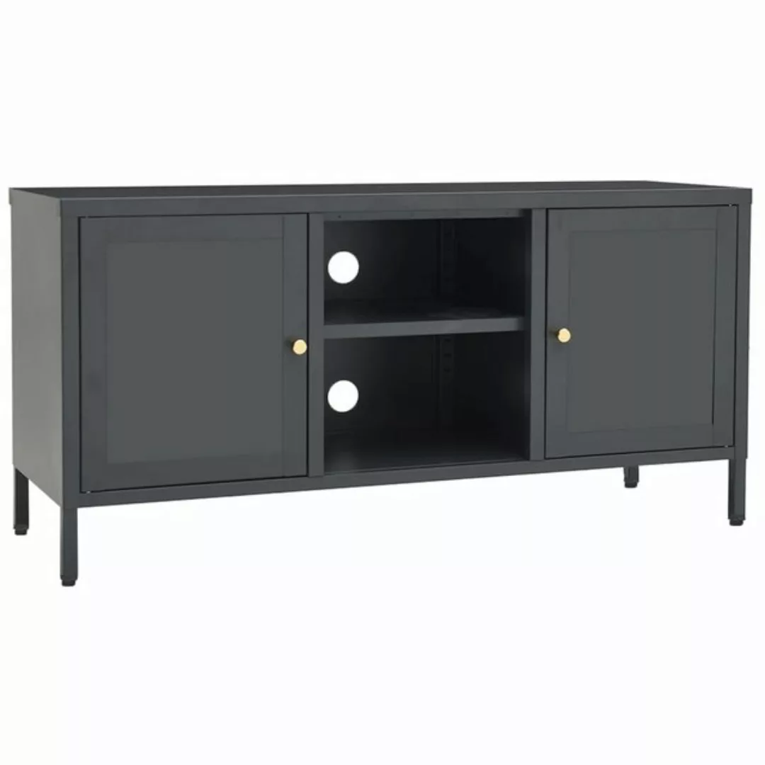 vidaXL TV-Schrank TV-Schrank Anthrazit 105x35x52 cm Stahl und Glas Lowboard günstig online kaufen