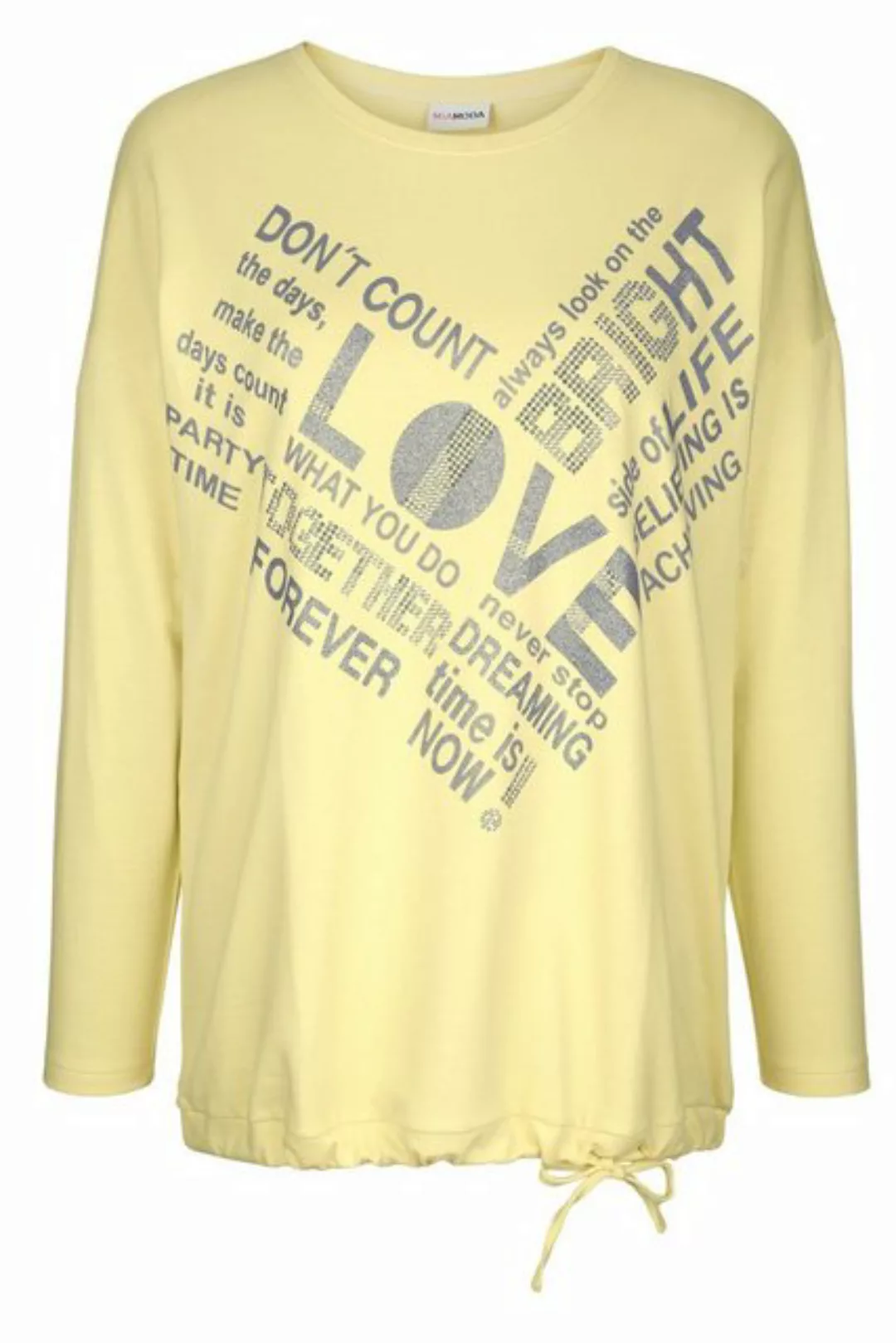 MIAMODA Sweatshirt Sweatshirt LOVE Saum-Bindeband günstig online kaufen