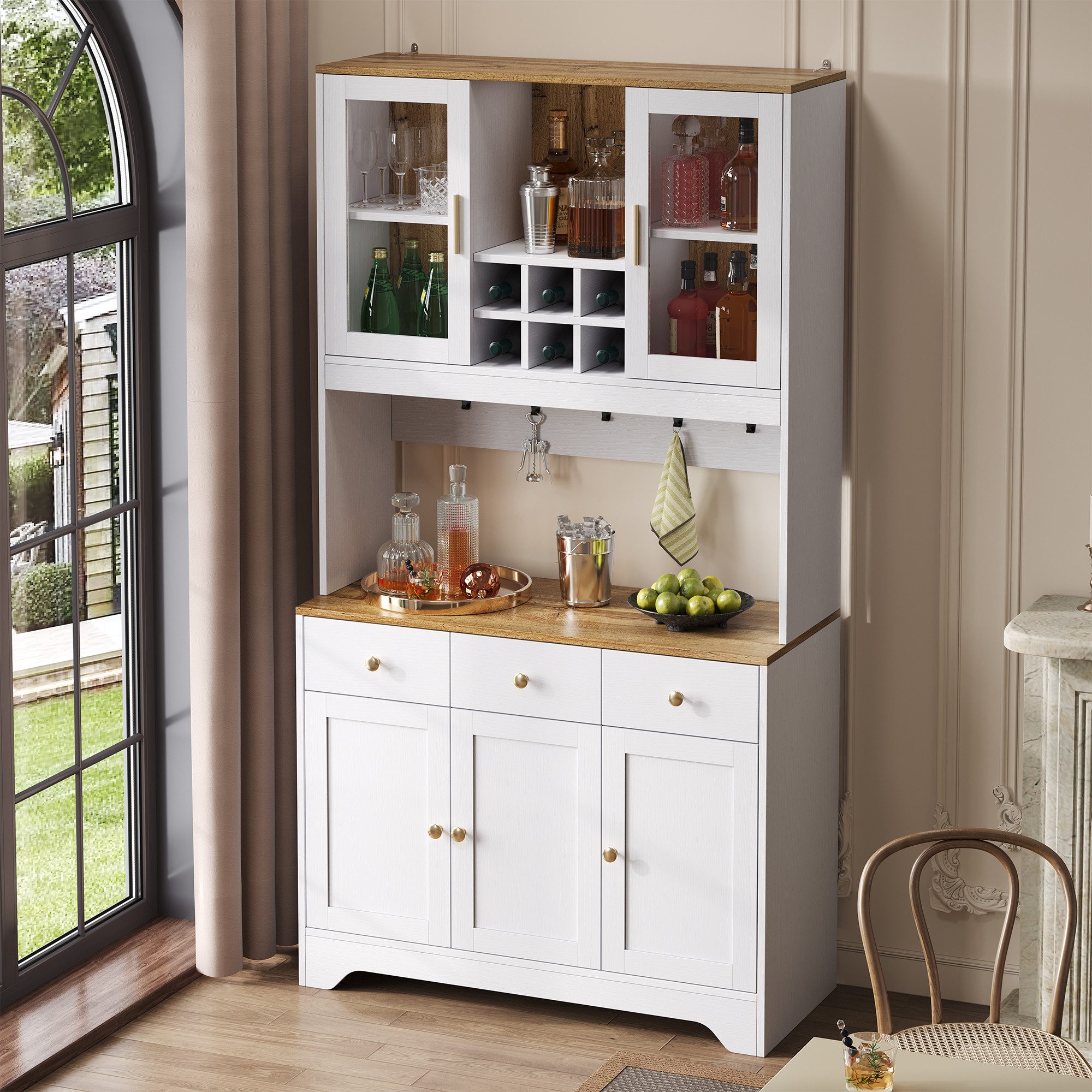 Odikalo Küchenbuffet Küchenschrank Anrichte Hochschrank Weinregal günstig online kaufen