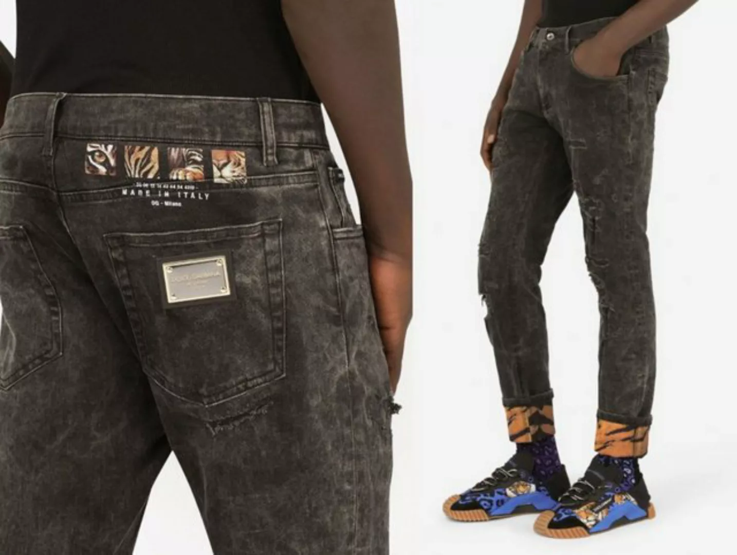 DOLCE & GABBANA 5-Pocket-Jeans DOLCE & GABBANA ny Jeans Tiger Stretch Slim günstig online kaufen