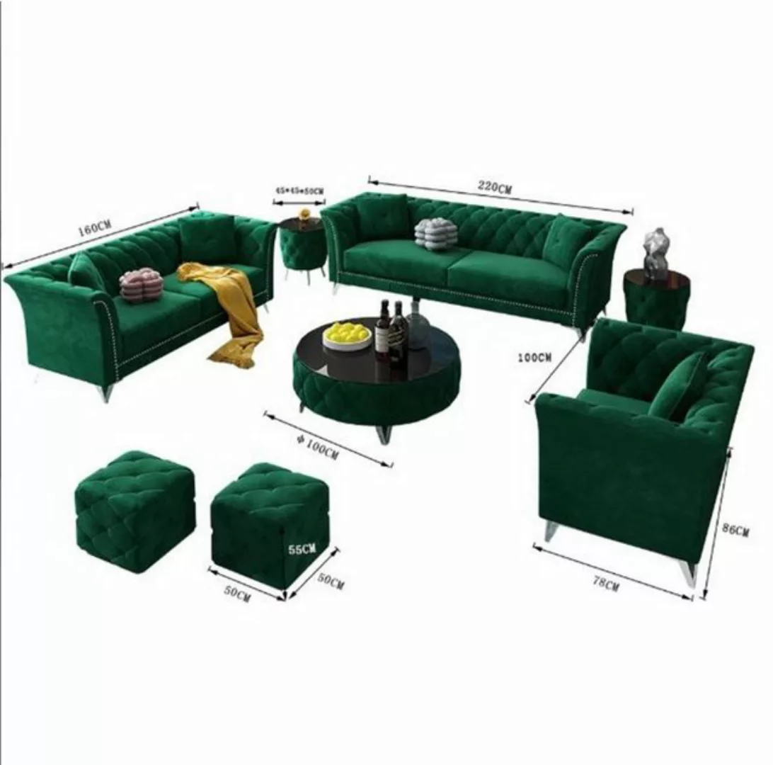JVmoebel Sofa Sofagarnitur 3+2+1 Sitzer Stoff Couchen Polster Garnitur Sofa günstig online kaufen