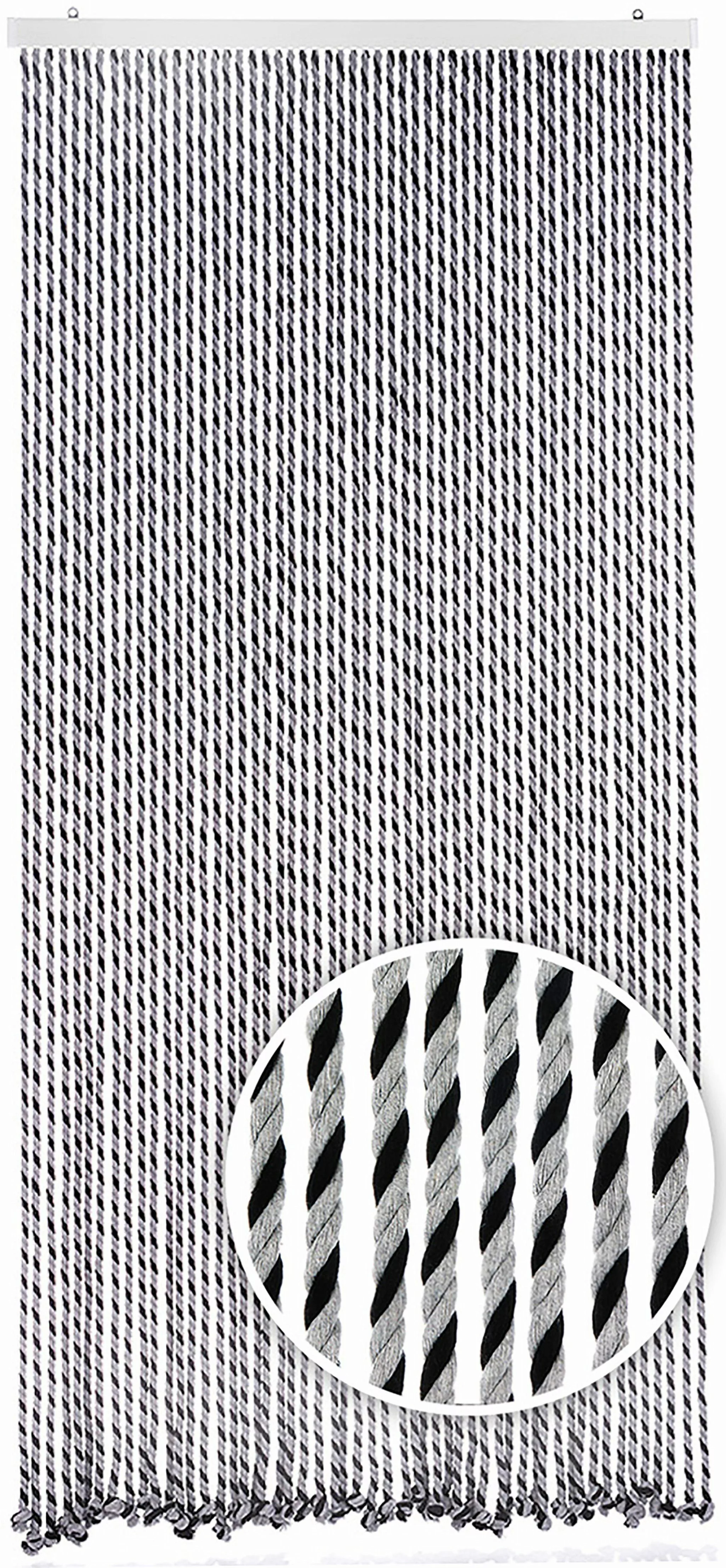 Kobolo Türvorhang Seilvorhang BLACK/GREY 90x185, Ösen günstig online kaufen