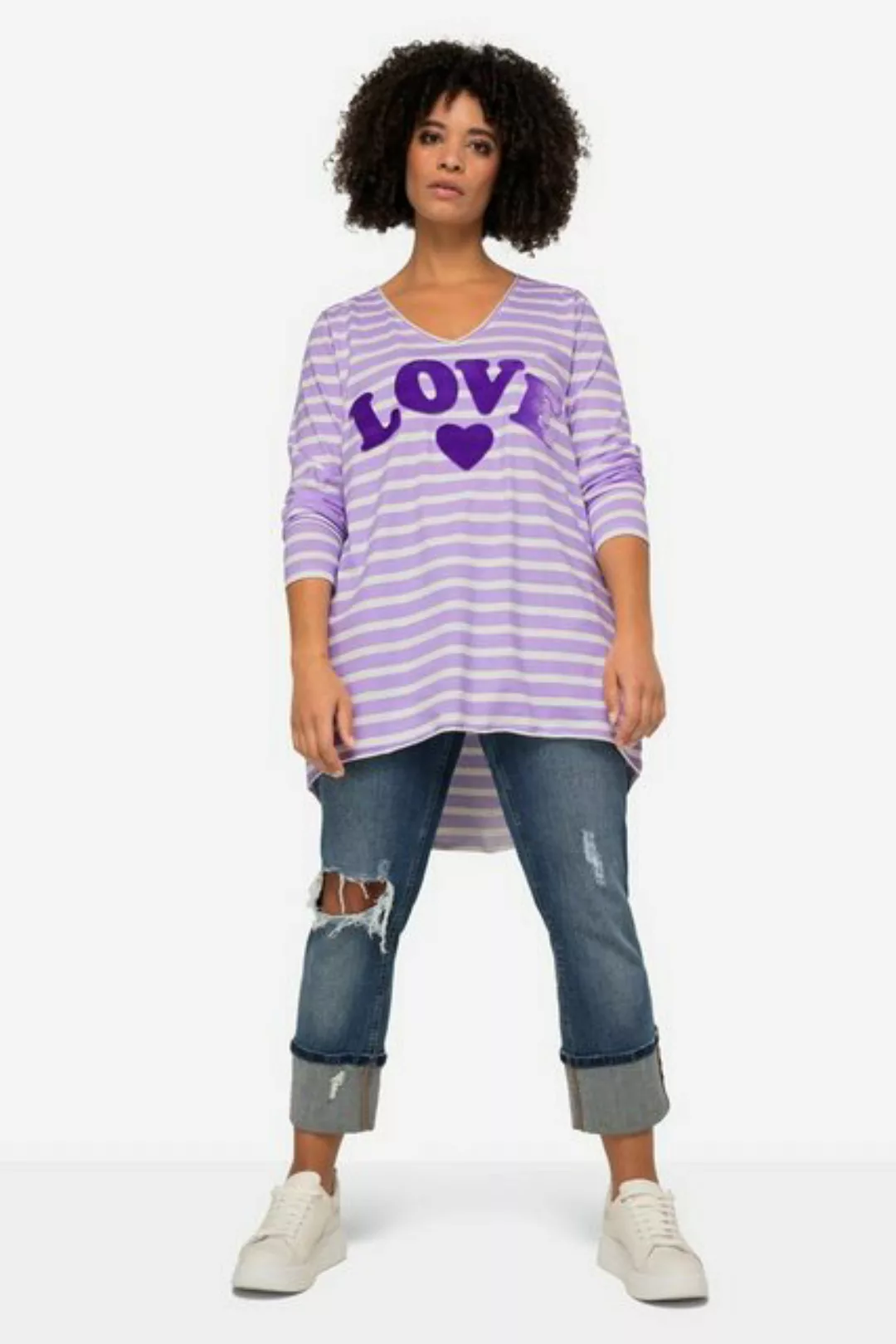 Angel of Style Longshirt Longshirt geringelt LOVE Druck Langarm günstig online kaufen