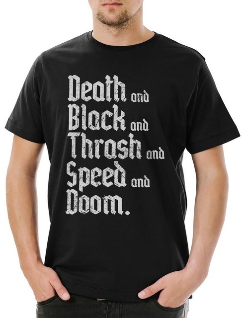 Urban Backwoods Print-Shirt Heavy Metal Styles Herren T-Shirt Death Black D günstig online kaufen