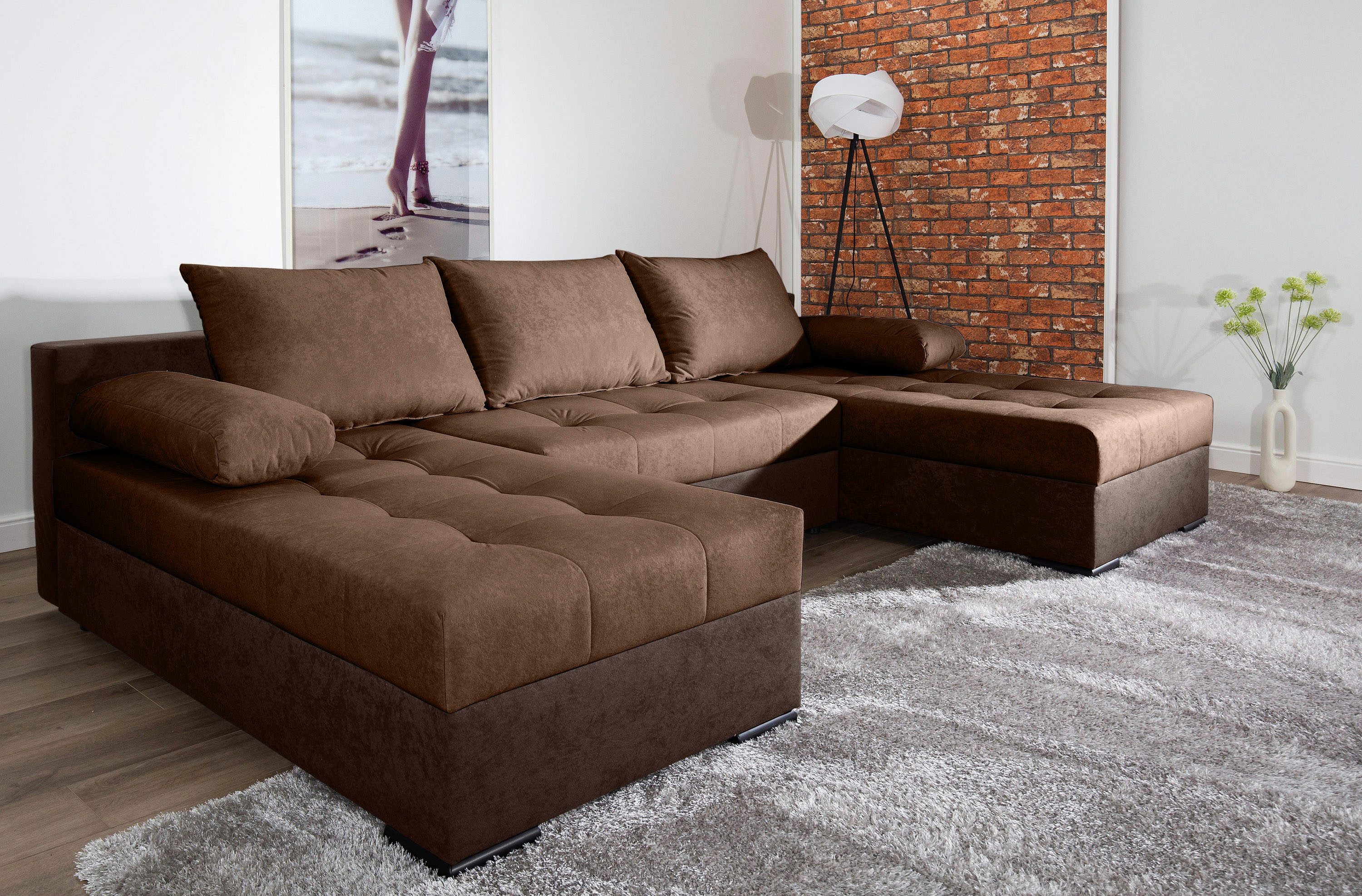 COLLECTION AB Wohnlandschaft "Josy, U-Form, Schlafsofa mit Bettkasten", (Co günstig online kaufen