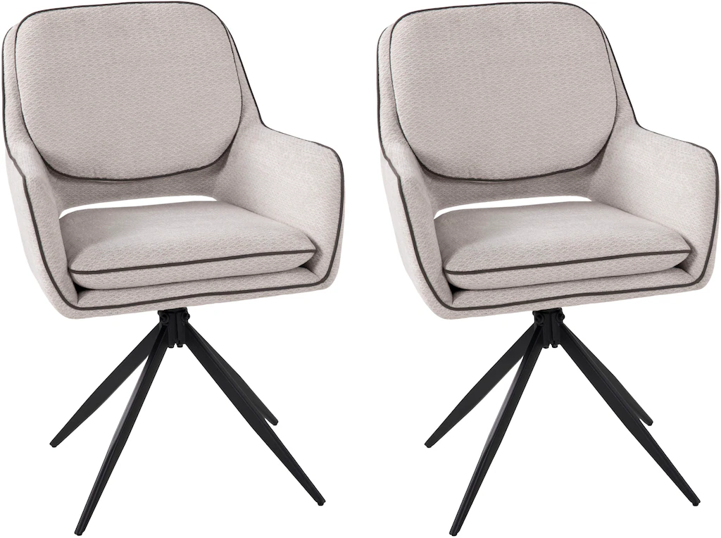 Duo Collection Esszimmerstuhl "Esra", (Set), 2 St., Webstoff, drehbar, extr günstig online kaufen