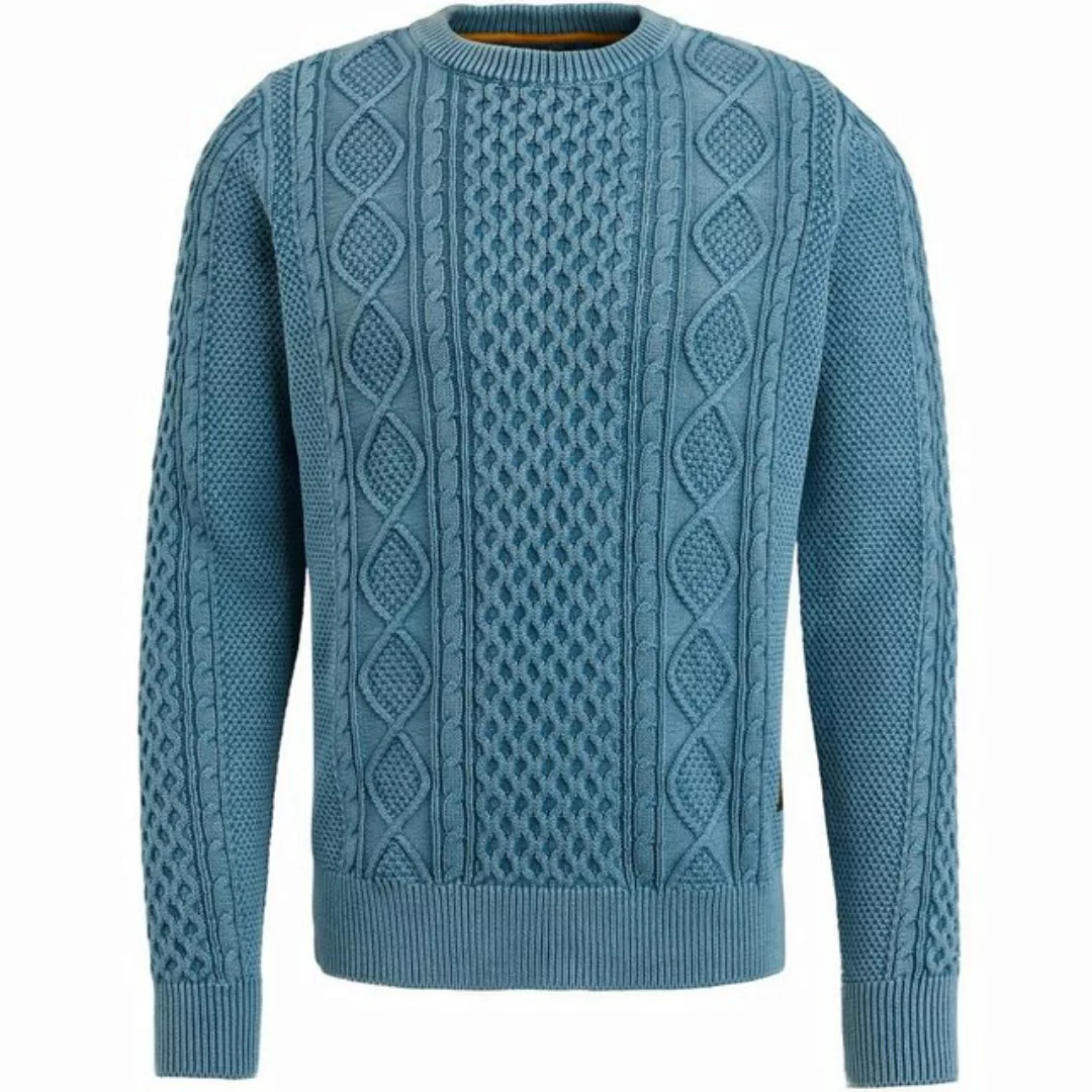 PME LEGEND Sweatshirt R-neck garment dye cable knit günstig online kaufen