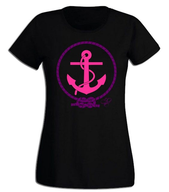 G-graphics T-Shirt Damen T-Shirt - Anker Pink-Purple-Collection, Slim-fit-S günstig online kaufen