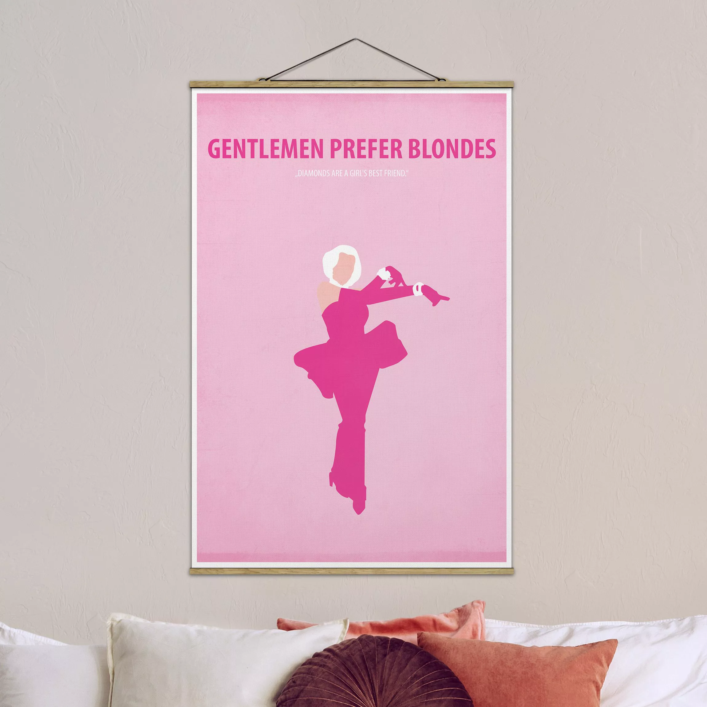 Stoffbild Portrait mit Posterleisten - Hochformat Filmposter Gentlemen pref günstig online kaufen