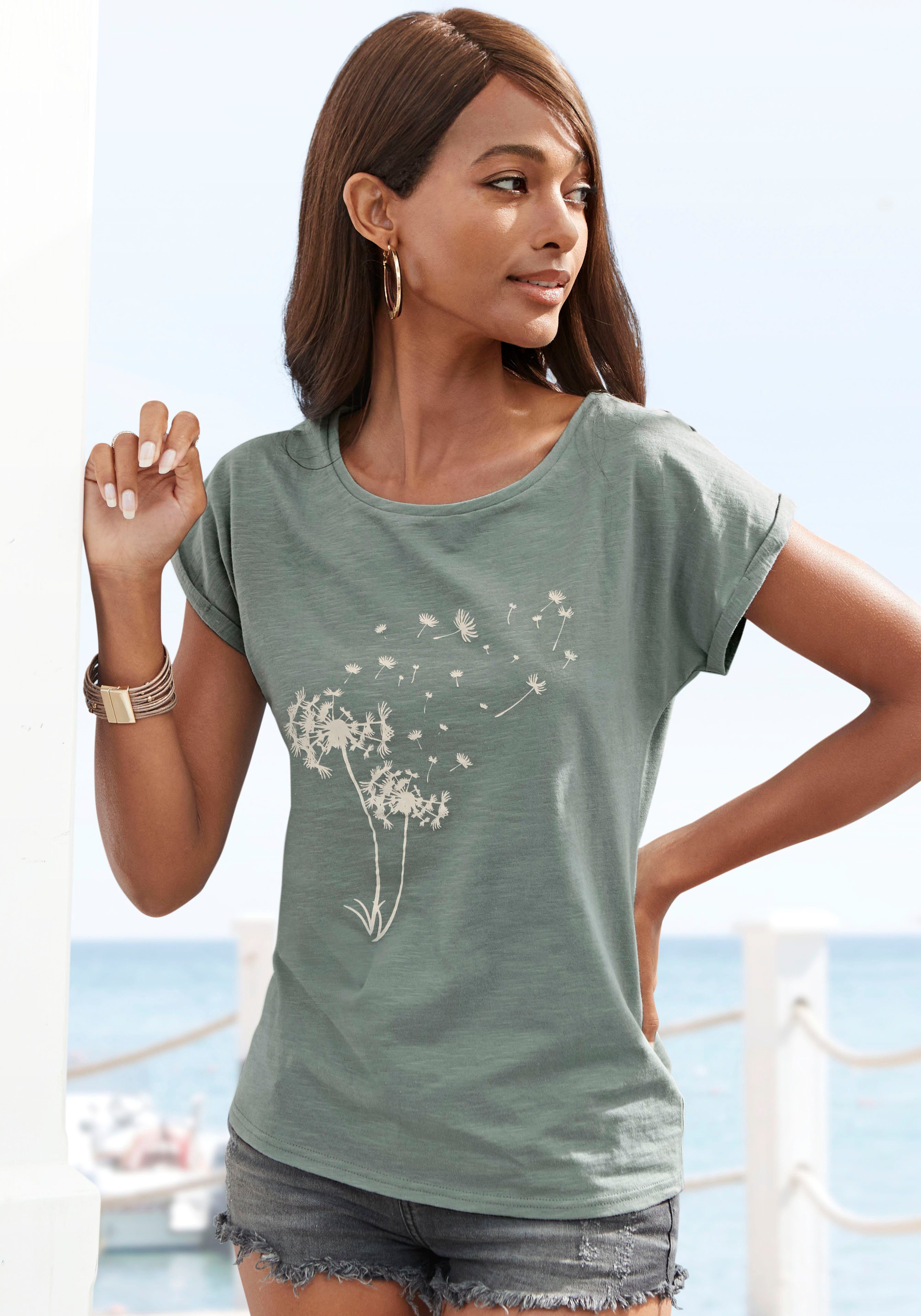 Vivance T-Shirt "mit Frontdruck "Pusteblume"", aus weicher Baumwoll-Qualitä günstig online kaufen