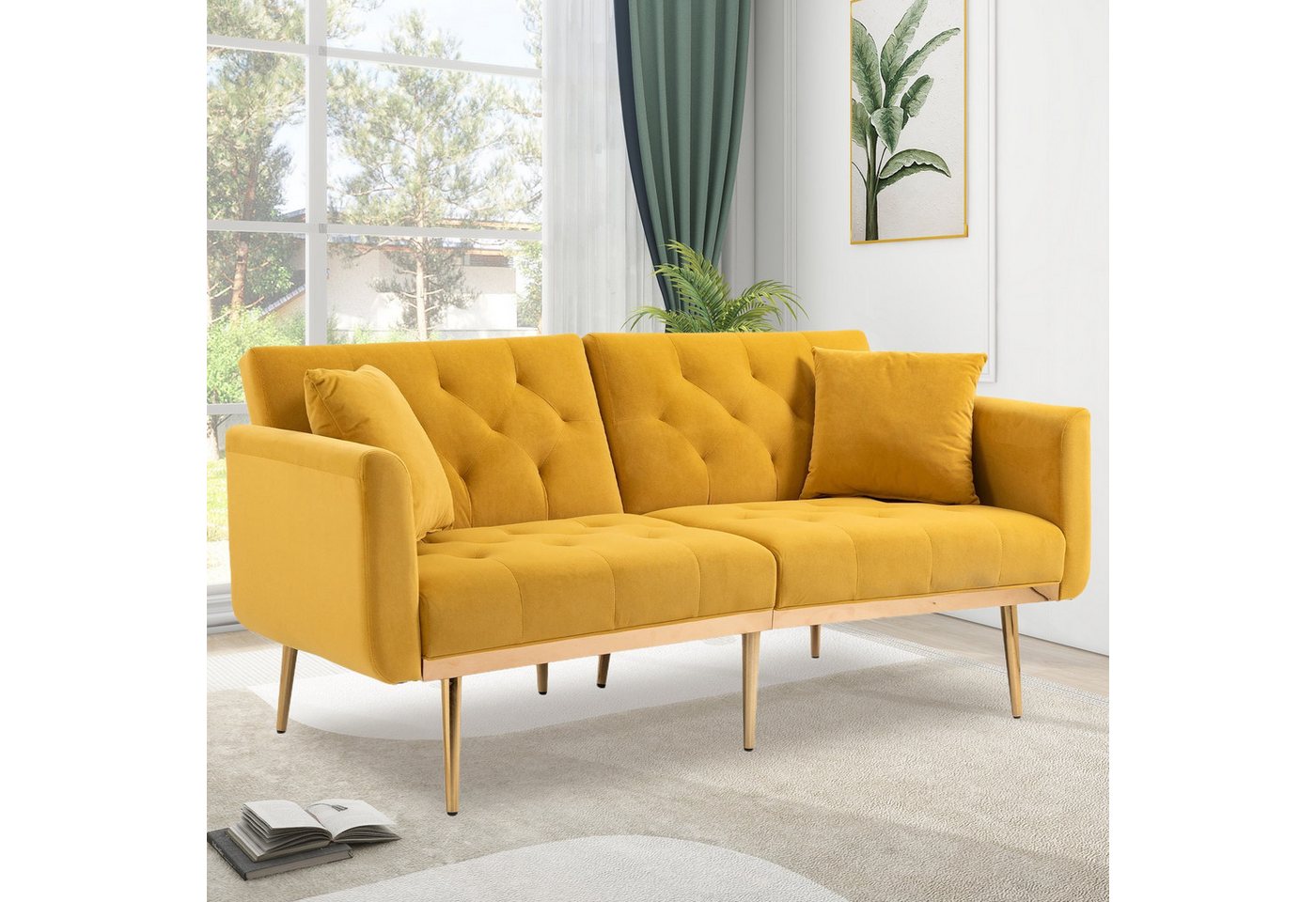 HAUSS SPOLE Schlafsofa 3-Sitzer-Designsofa aus weichem Samt SchlafsofaTages günstig online kaufen