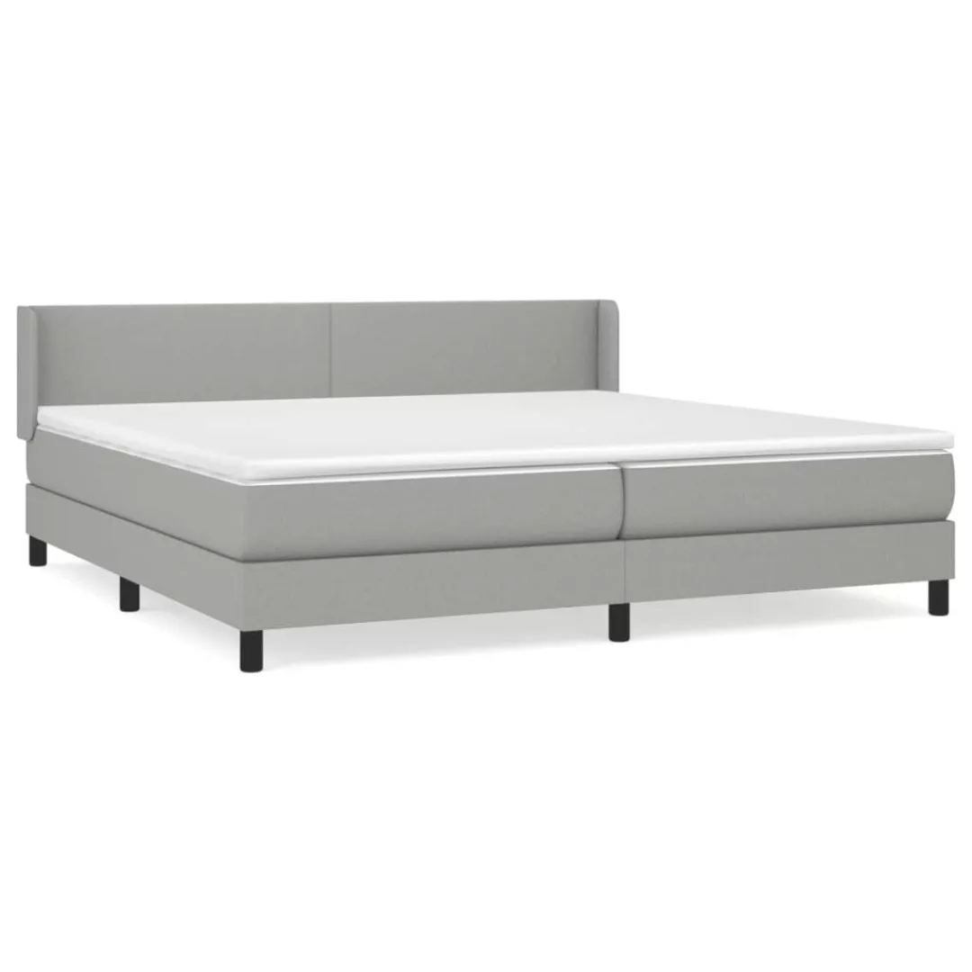 Vidaxl Boxspringbett Mit Matratze Hellgrau 200x200 Cm Stoff günstig online kaufen